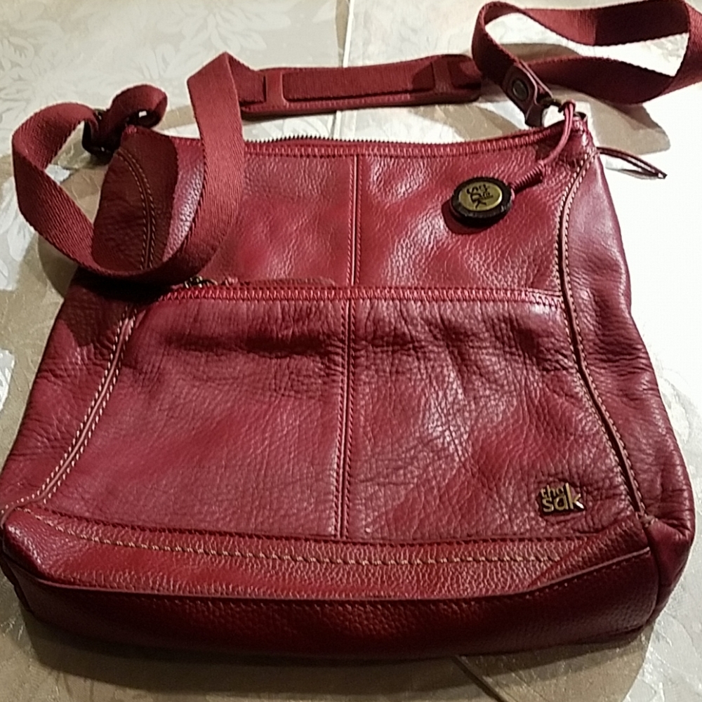The SAK red leather handbag